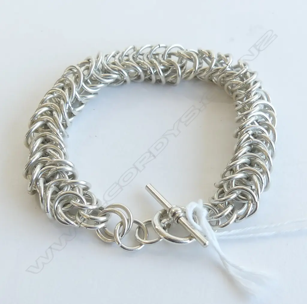 SILVER BRACELET T-BAR CLASP multi link 38gms Image 1++