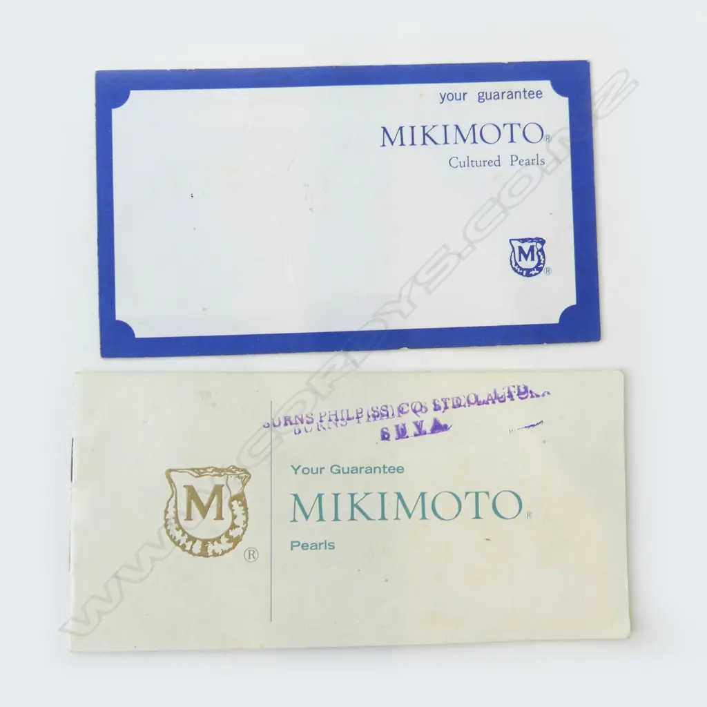 MIKIMOTO CULTURED PEARL NECKLACE L.580mm w. CLASP, GUARANTEE & ORIG. BOX. NEEDS RETHREADING Image 1++