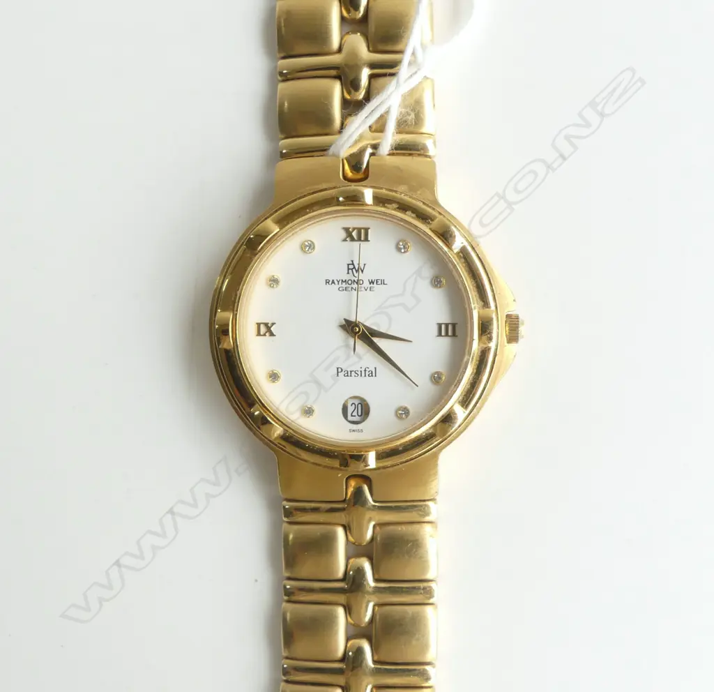 RAYMOND WEIL 'PARSIFAL' 18CT PLATED GENT'S WRISTWATCH not running Image 1++