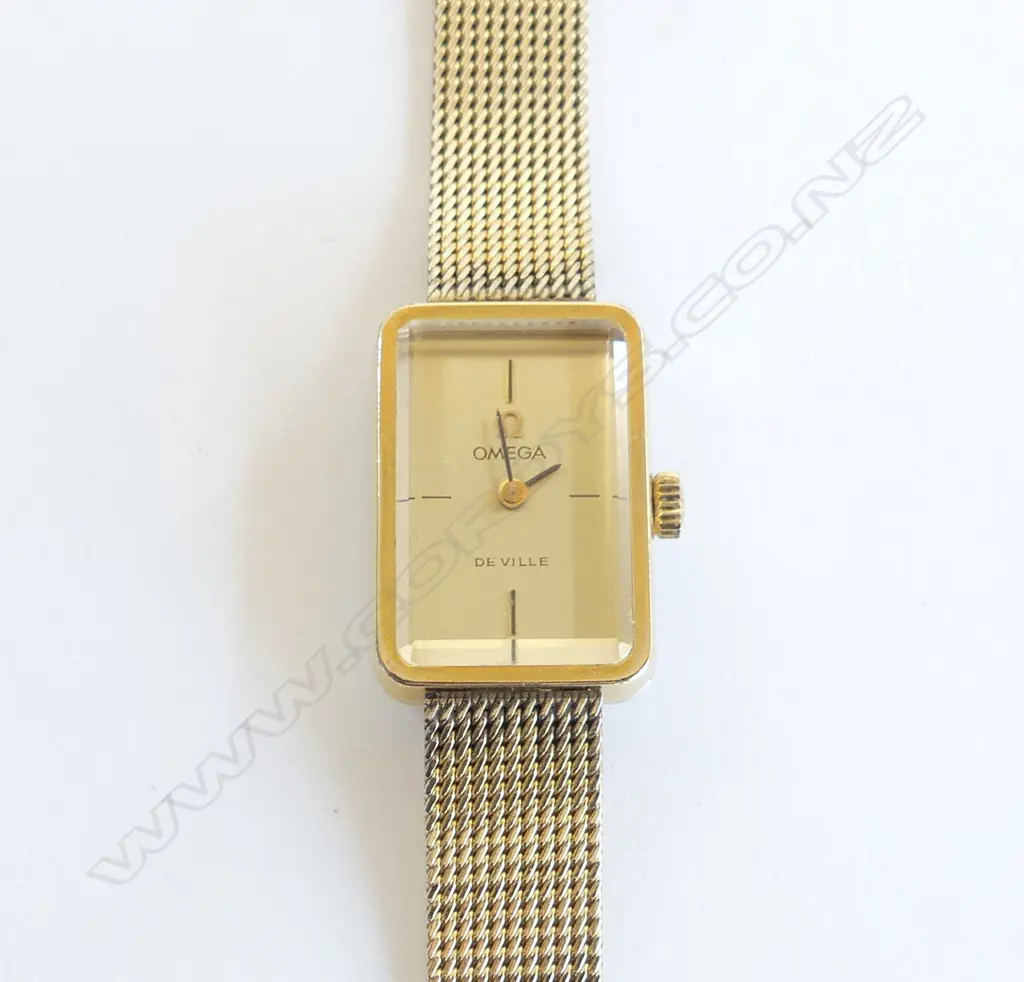LADIES OMEGA DE VILLE GOLD PLATE WRIST WATCH original bracelet strap Image 1++