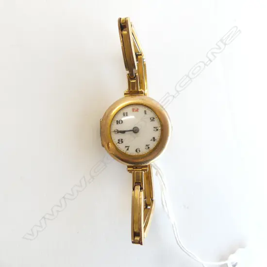 ANTIQUE 9CT WRIST WATCH 19.7gms incl. movement