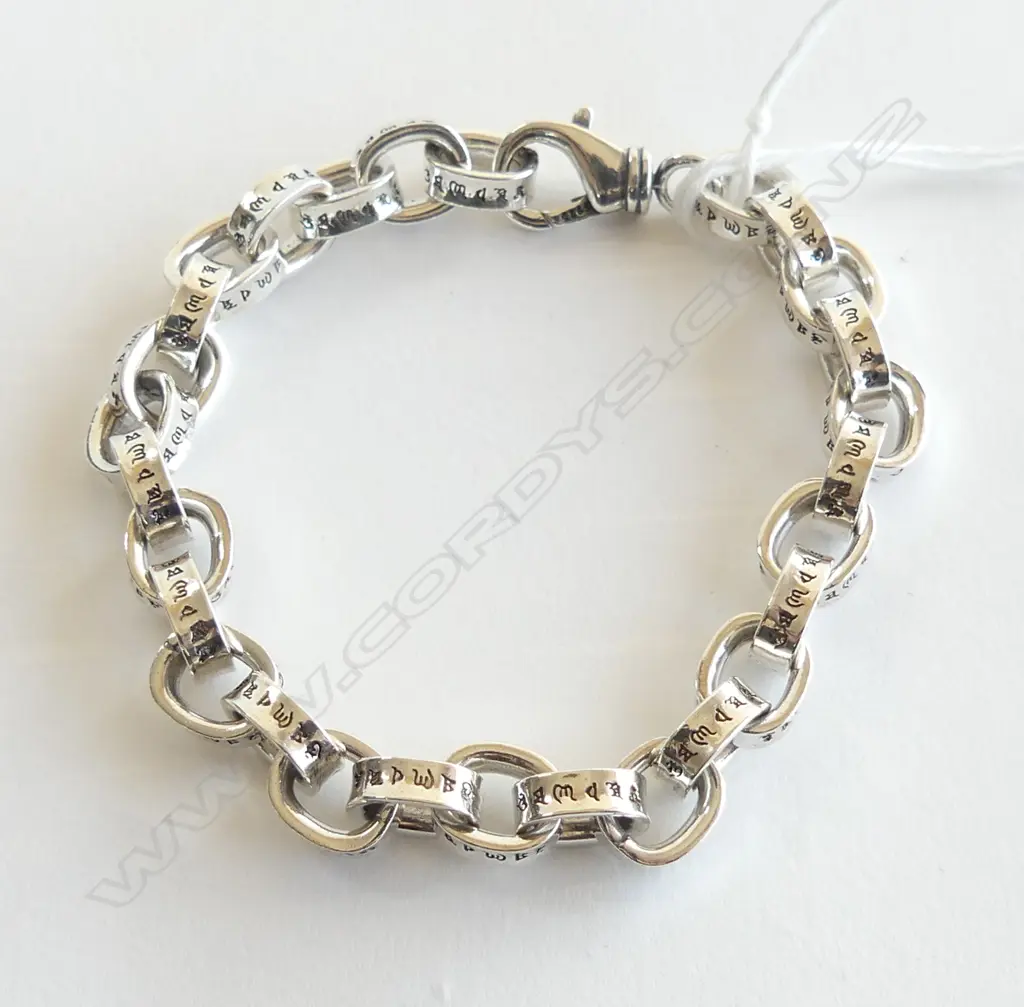 SILVER AS NEW BELCHER LINK BRACELET 30.9gms Image 1++