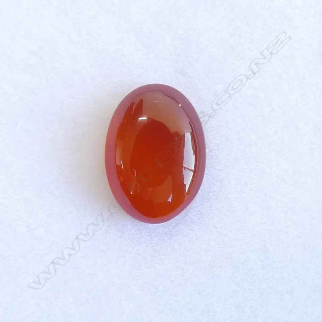 CHALCEDONY OVAL ORANGE CABOCHON 5.11ct AIG REPORT  Image 1++