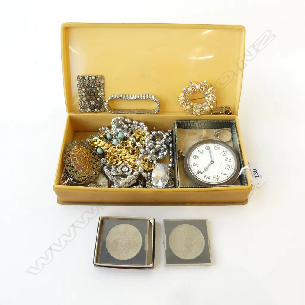 CELULOID BOX OF COSTUME JEWLERY Image 1++