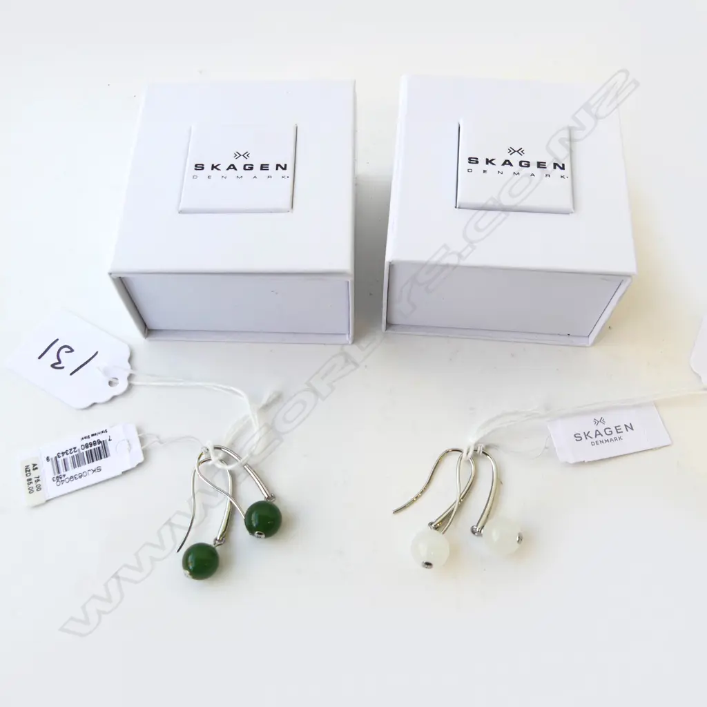 2 PR SKAGEN DENMARK EARRINGS, NEW Image 1++