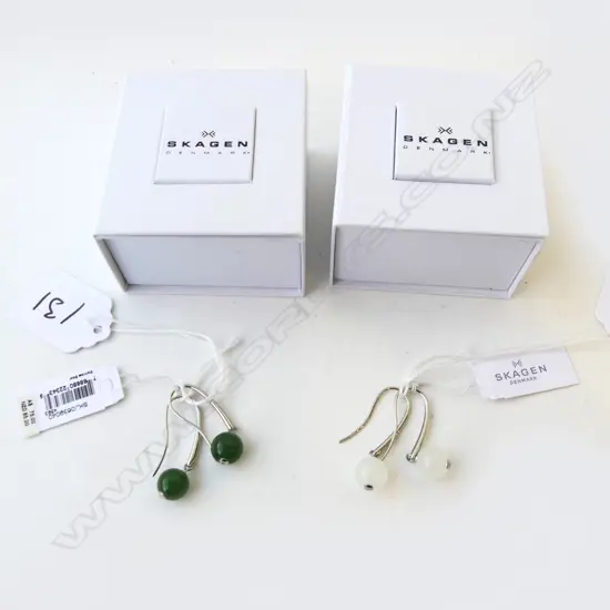 2 PR SKAGEN DENMARK EARRINGS, NEW