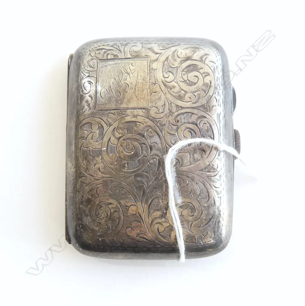 BIRMINGHAM 1924 SILVER ENGRAVED CIGARETTE CASE 52.7gms Image 1++