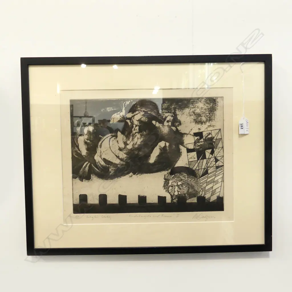 ROY DALGARNO 'MICHELANGELO AND FRANCIS III' INTAGLIO ETCHING AP 285x365mm Image 1++