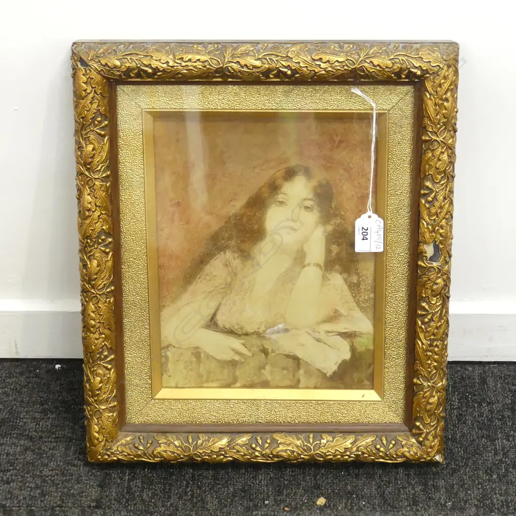 ARTIST UNKNOWN, PORTRAIT OF YOUNG WOMAN, 245x185mm FRAME A/F Image 1++