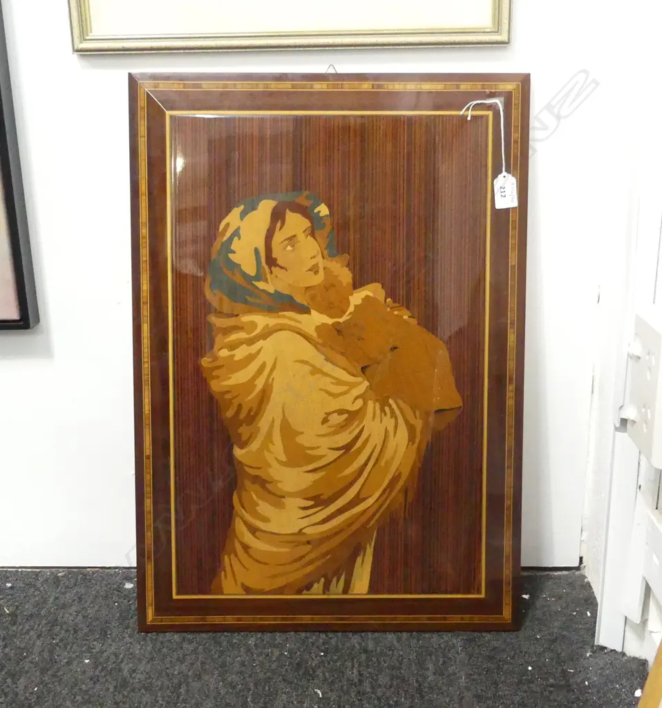 SORENTO ITALIAN INLAID WOOD PANEL MOTHER & CHILD H600 L400MM Image 1++