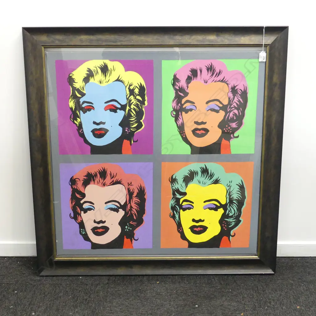 MARILYN MONROE OIL ON CANVAS FRAMED BEHIND GLASS 810X790MM Image 1++