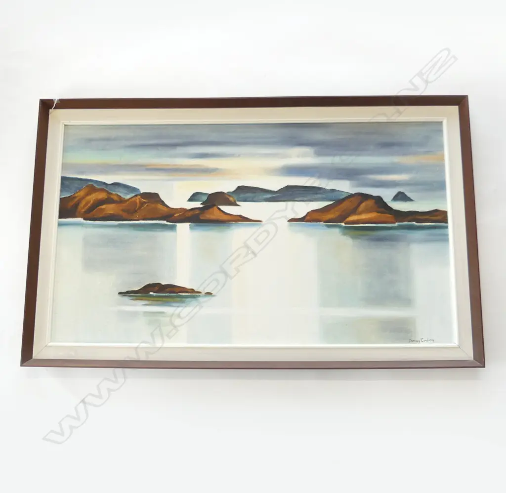OIL ON BOARD COROMANDEL ISLANDS SIGNED ISMAY CAULING H620 L1000 Image 1++