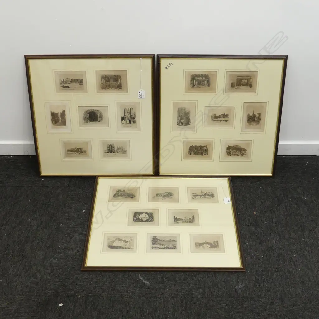 3 FRAMED ETCHINGS; EUROPEAN SCENES Image 1++