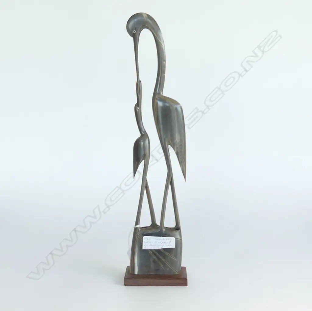 BUFFALO HORN BIRD FIGURE H400MM & CHINESE DRAGON WALL PLAQUE DIA300MM Image 1++