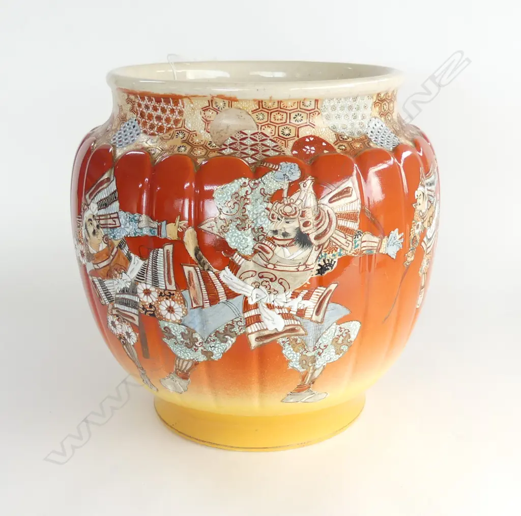 IMPRESSIVE VINTAGE SATSUMA SAMARAI FIGHTING JARDENEER H330 DIA340MM Image 1++