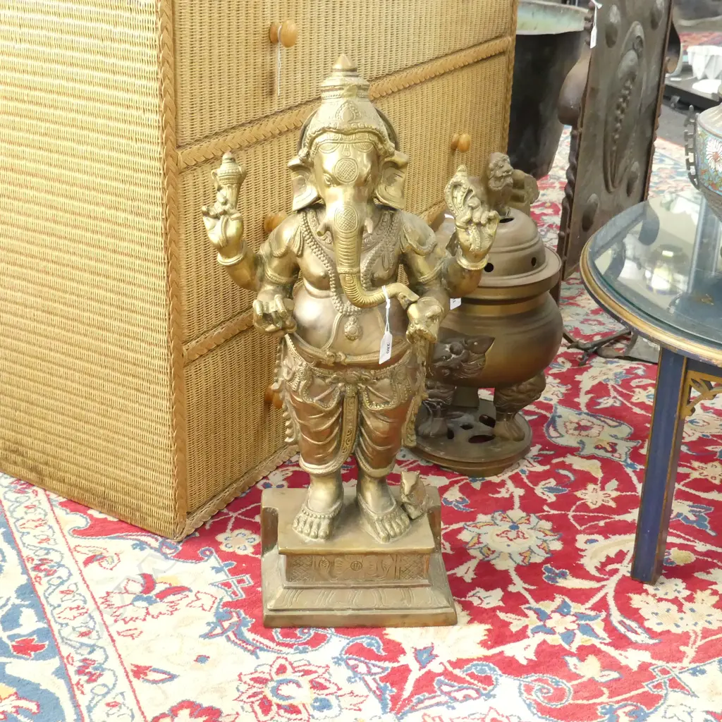 LARGE INDIAN BRONZE GANESH FIGURE H.670mm Image 1++