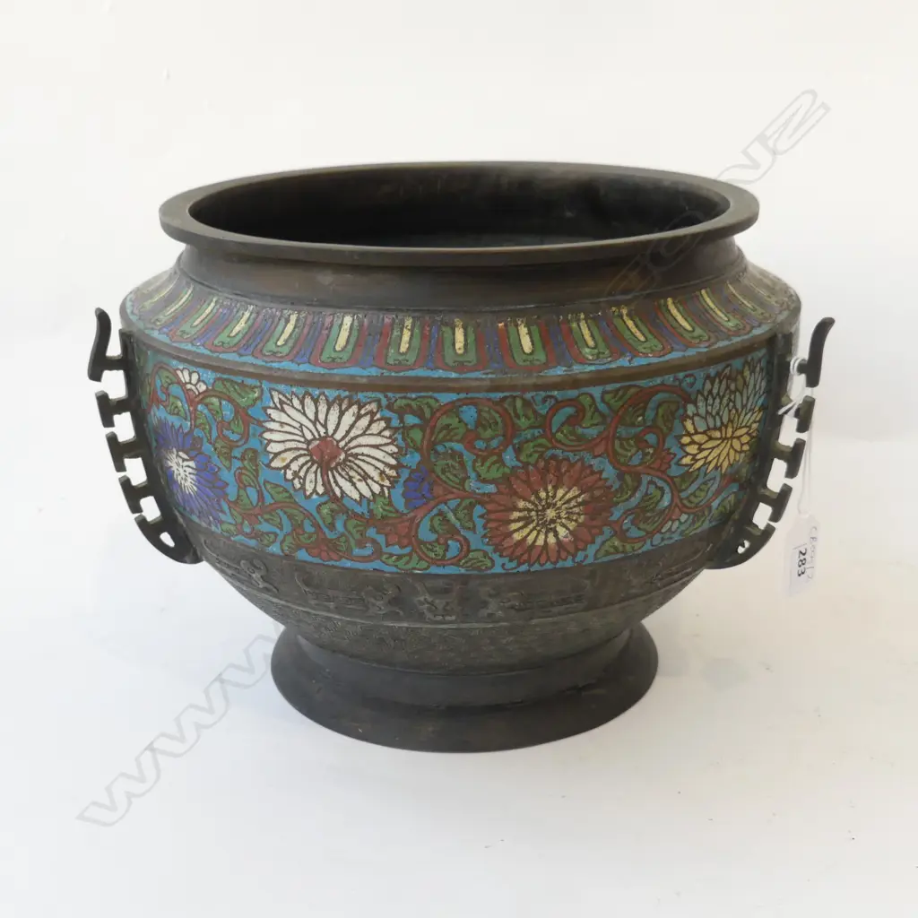 CLOISONNE JARDINERE H.220mm, 320mm dia Image 1++