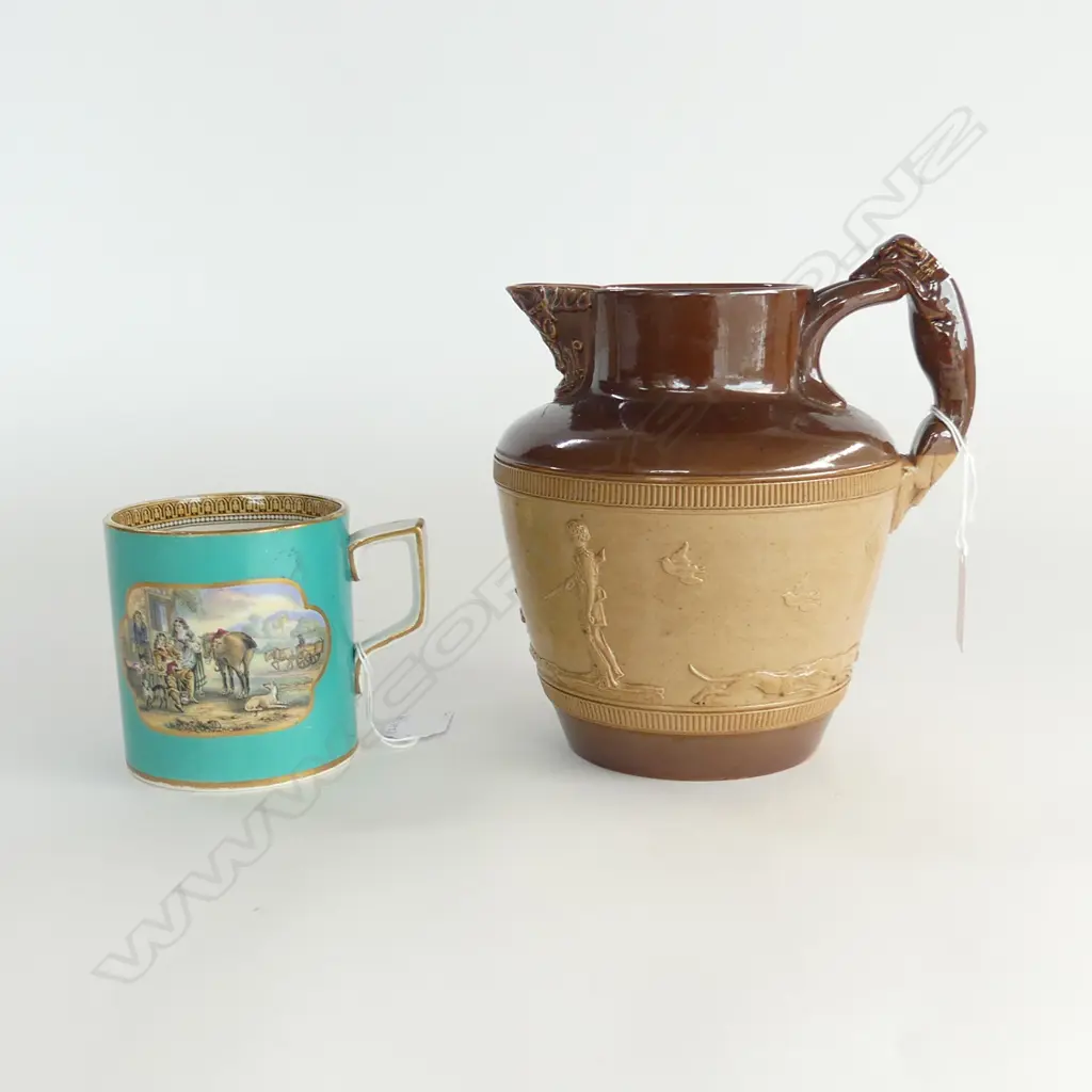 PRAT WARE MUG H90 &LAMBETH DOULTON HUNTING JUG H170MM Image 1++