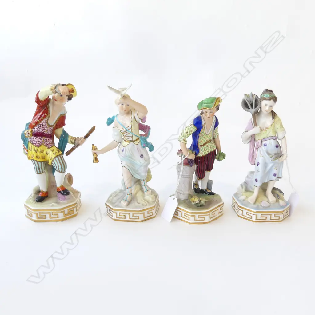 FOUR ROYAL CROWN DERBY 19THC FIGURES, EARTH AIR WATER & FIRE TWO FAULTED H.200mm Image 1++