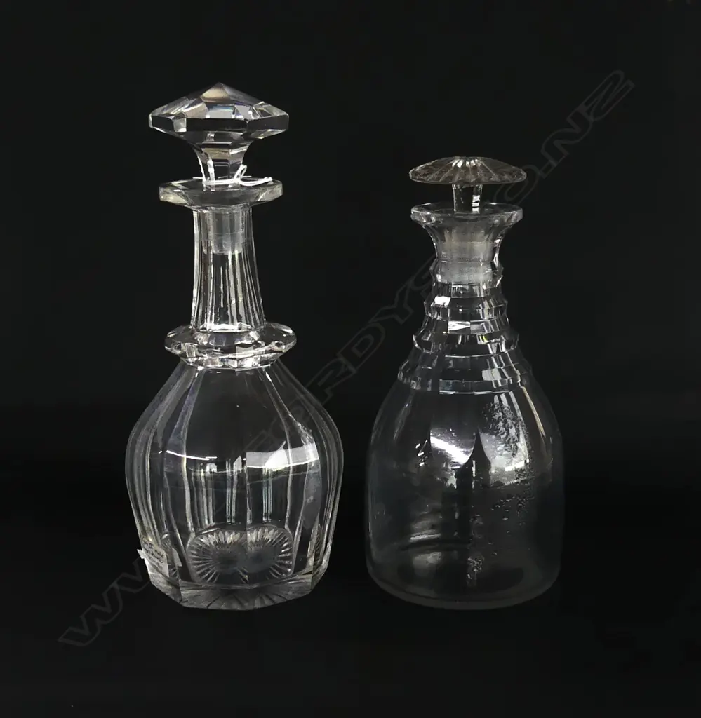 2 ANTIQUE DECANTERS H290MM TALLEST Image 1++