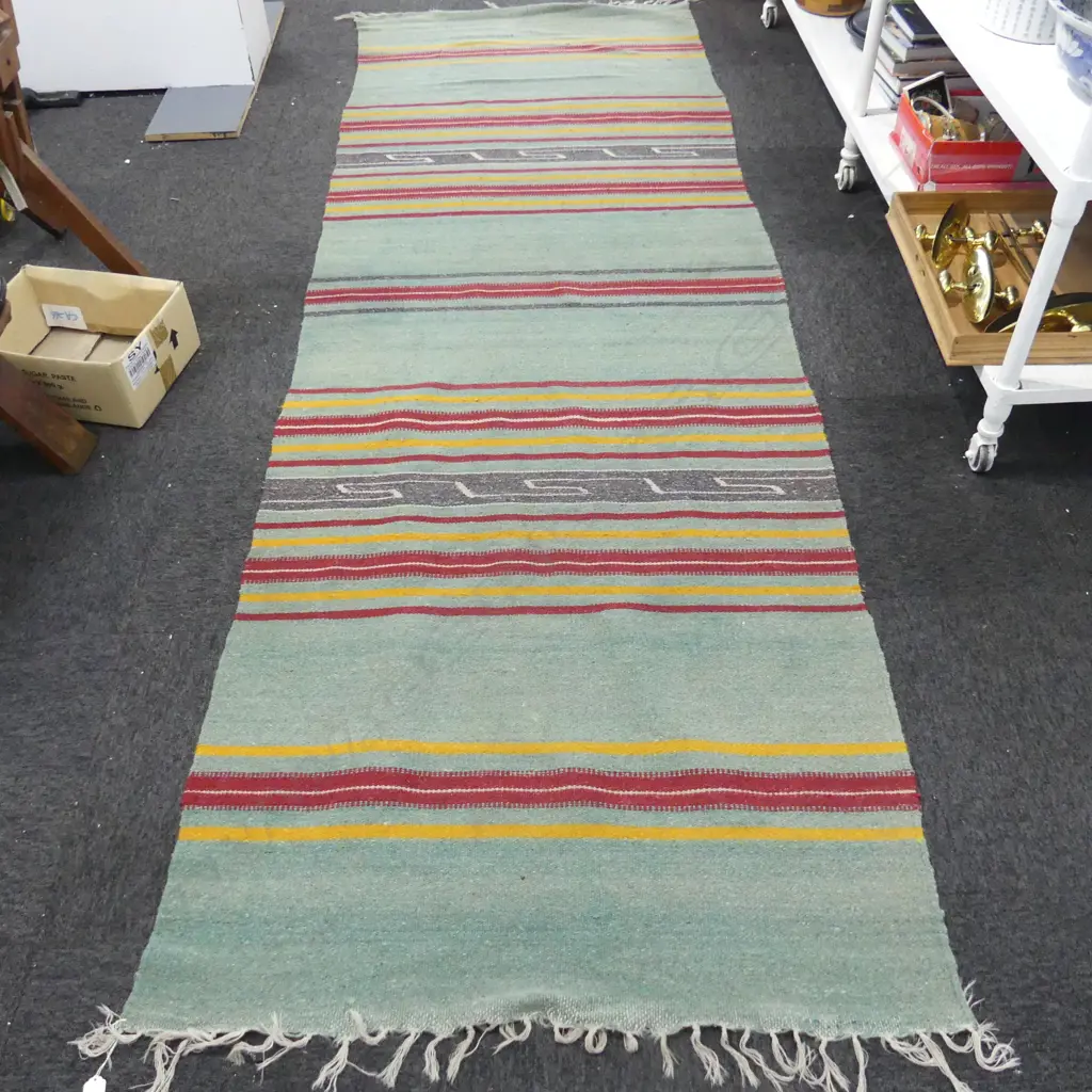 FLAT WEAVE STRIPED KELIM RUNNER 3000x1000mm Image 1++