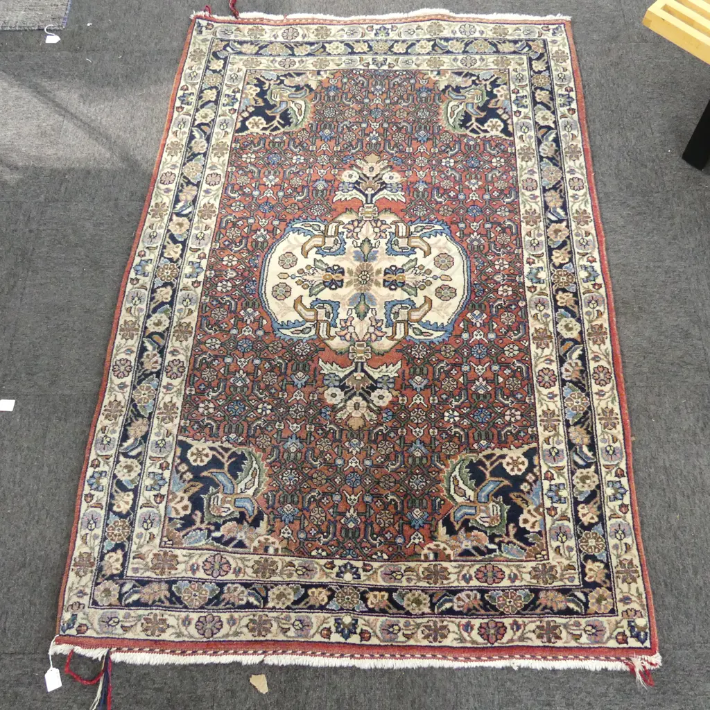 HAND KNOTTED WOOL PILE BIJAR RUG 1600x1100mm Image 1++