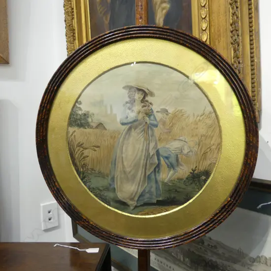 REGENCY MAHOGANY POLE SCREEN H.1565mm