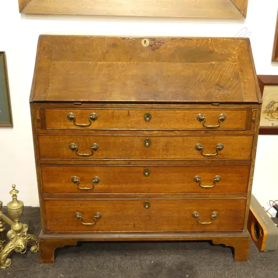 GEORGIAN OAK DROP FRONT BUREAU 975x490x1015mm