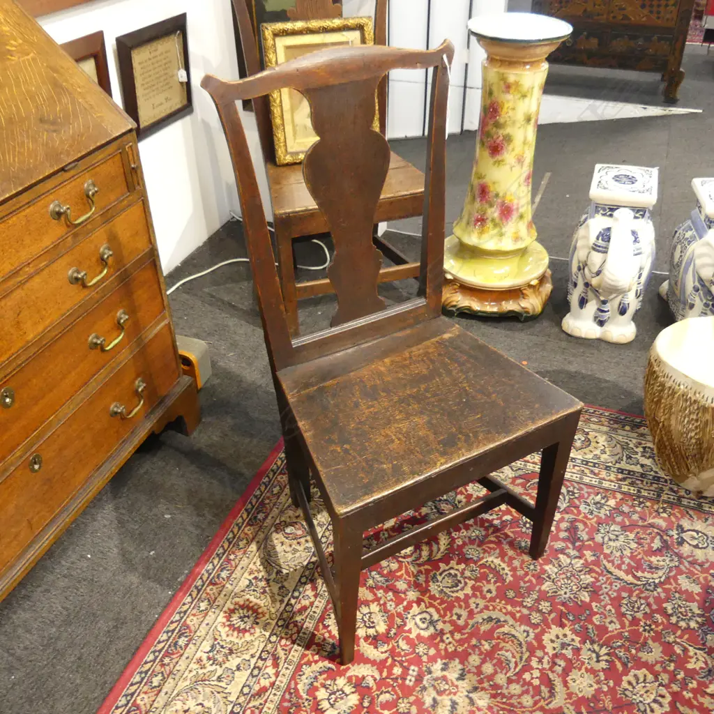 ANTIQUE CHIPPENDALE STYLE COUNTRY OAK CHAIR Image 1++