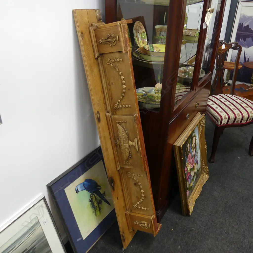 PINE MANTLE SHELF w. ADAM STYLE DECORATION W.1340mm Image 1++