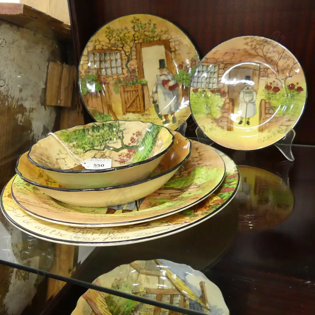 6 PCES ROYAL DOULTON GAFFERS; 4 PLATES, 2 BOWLS 265mm dia Image 1++