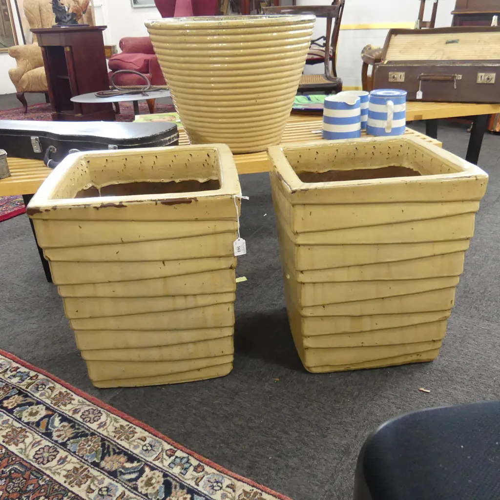 PR SQUARE GLAZED GARDEN POTS H.460mm Image 1++