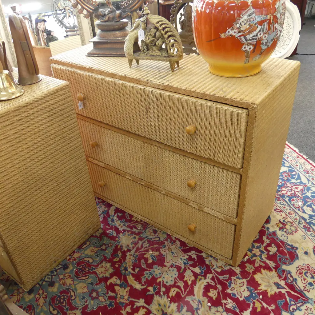 LUSTYS LLOYD LOOM 3 DRAWER CHEST 1045x460x820mm Image 1++