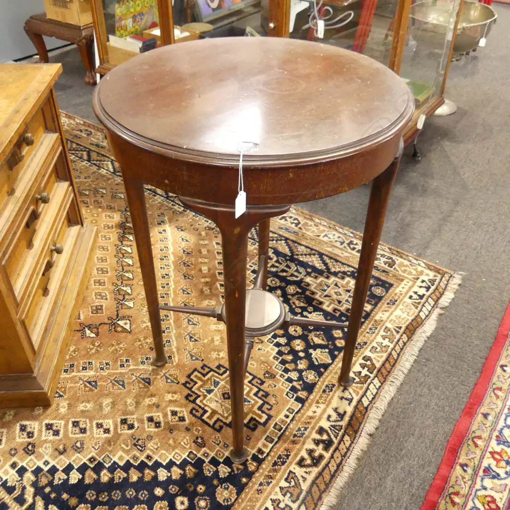 MAHOGANY SIDE TABLE 530mm dia, H.770mm Image 1++