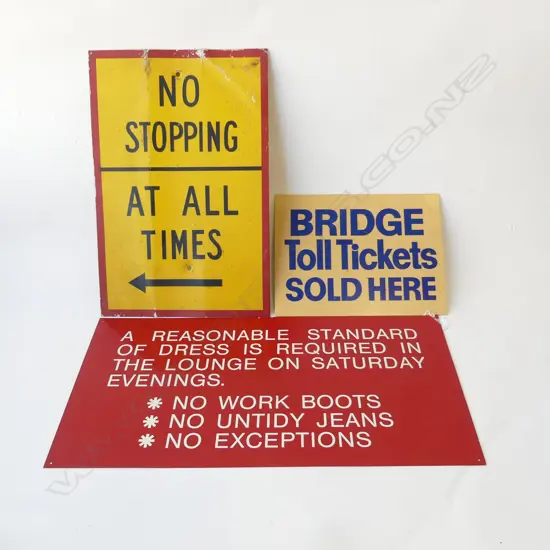 3 VINTAGE SIGNS