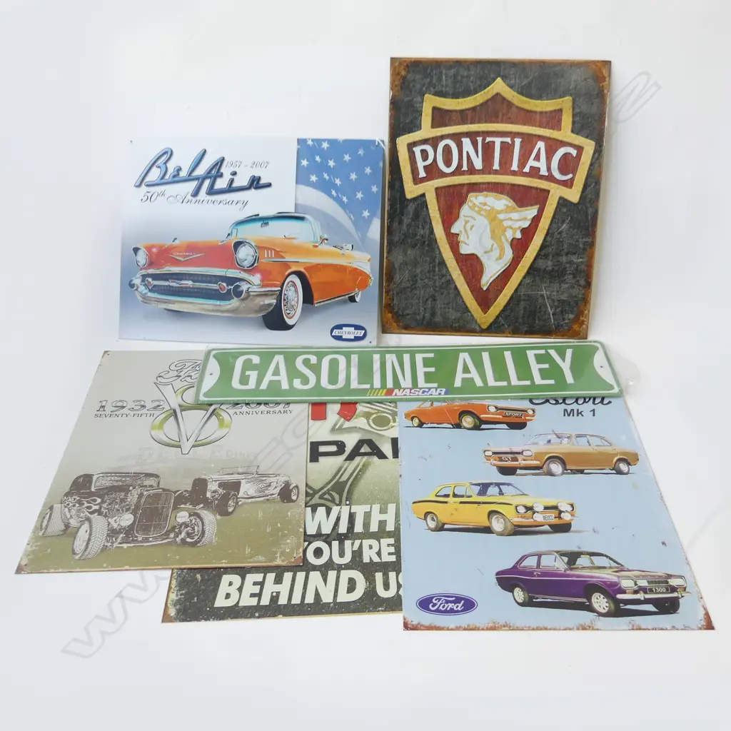 6 REPRO AUTOMOTIVE TIN SIGNS Image 1++