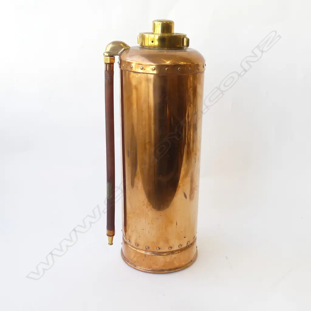 VINTAGE COPPER FIRE EXTINGUISHER H.520mm Image 1++