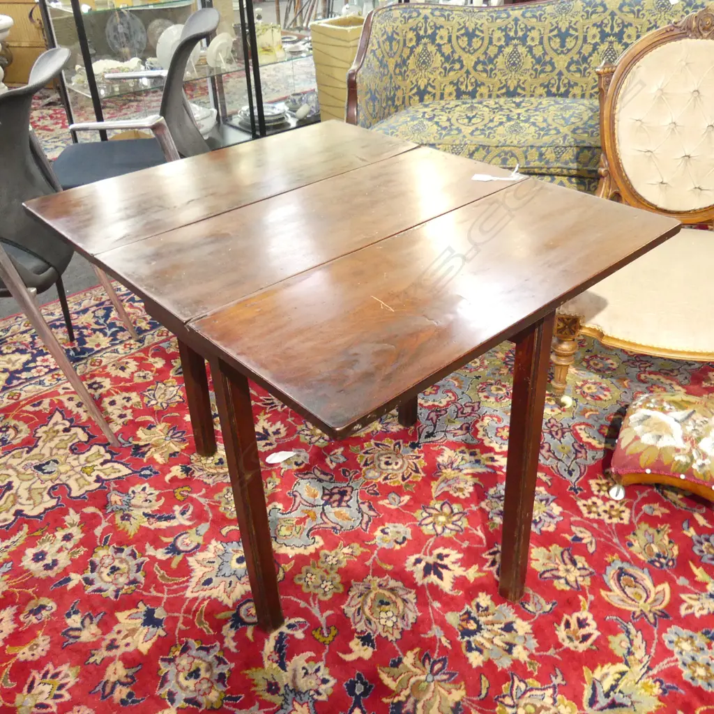 GEORGE III MAHOGANY DROP SIDE TABLE 750x310x715mm Image 1++