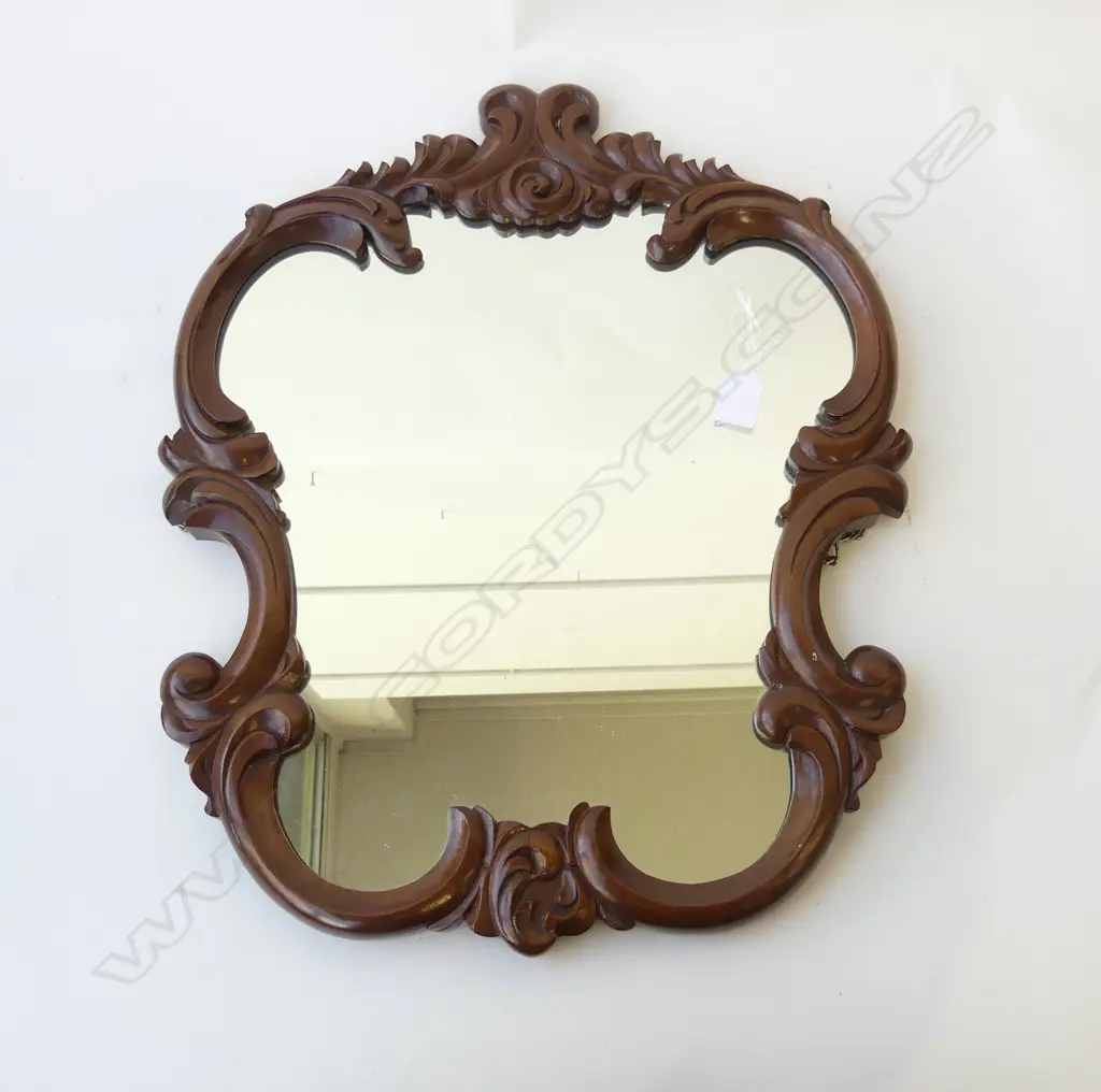 MAHOGANY CARVED ROCOCCO WALL MIRROR H.535mm Image 1++