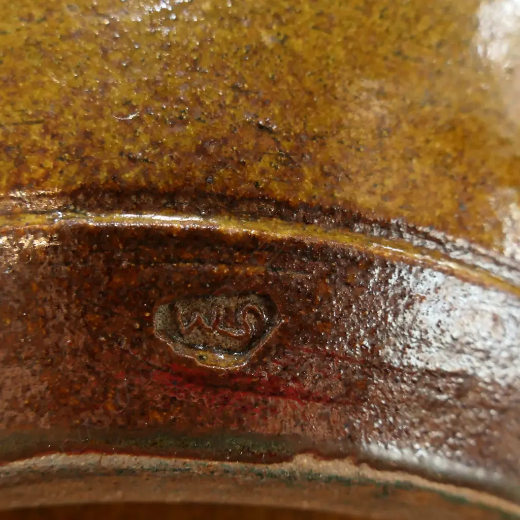 STUDIO POTTERY 3 HANDLED VASE, MAKER'S STAMP 'WS' (NOT SMESIK AS ORIG NOTED),  H.400mm Image 1++