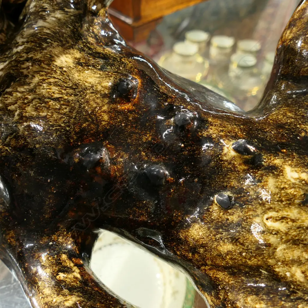STUDIO POTTERY TRICKLE GLAZED DOG H.340mm Image 1++