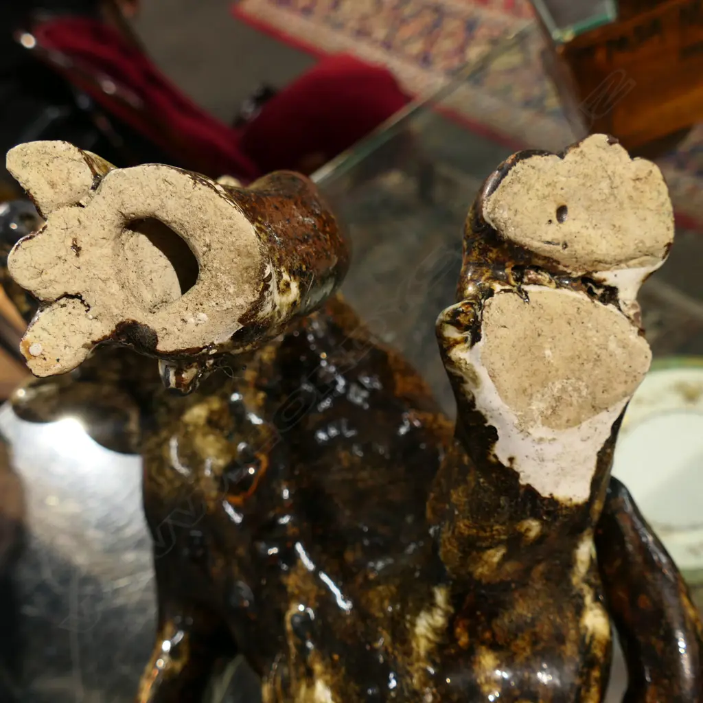 STUDIO POTTERY TRICKLE GLAZED DOG H.340mm Image 1++