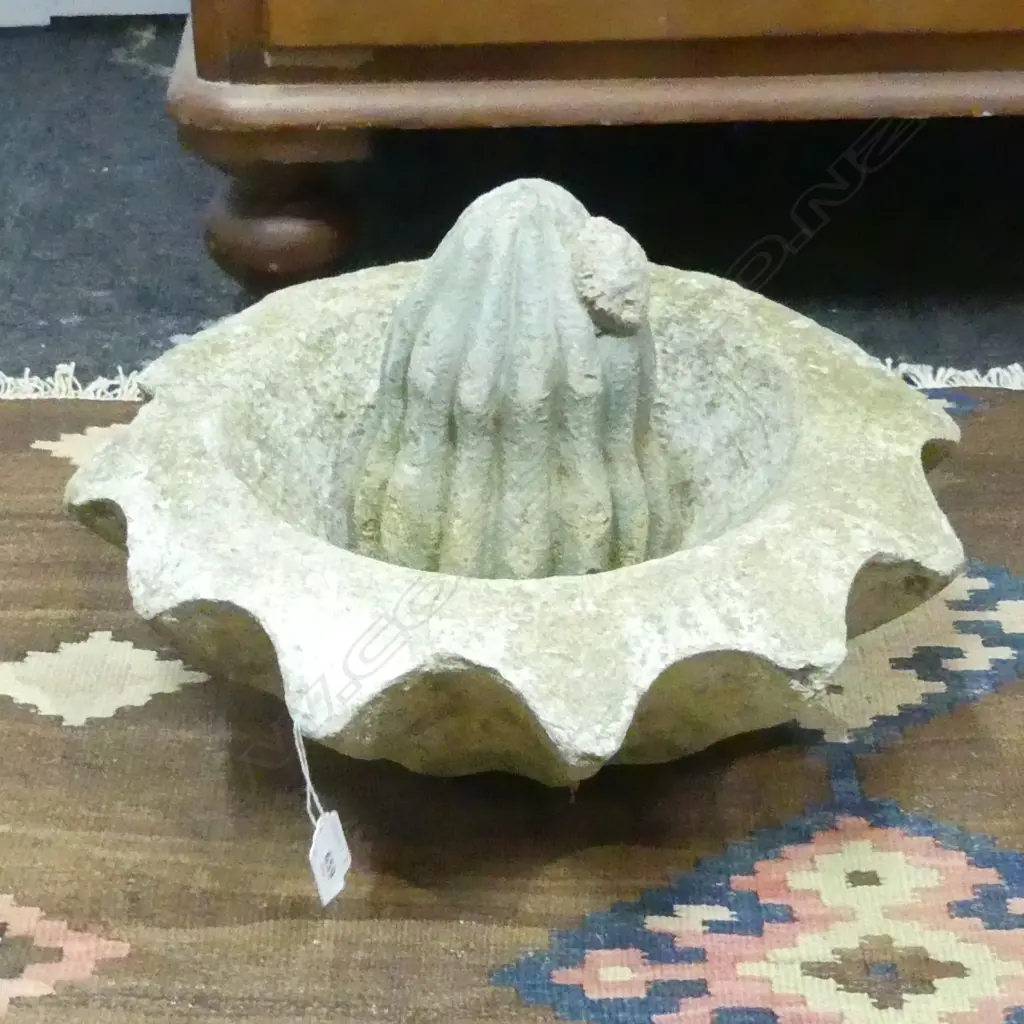 CONCRETE BOWL 390mm dia & CACTUS  Image 1++