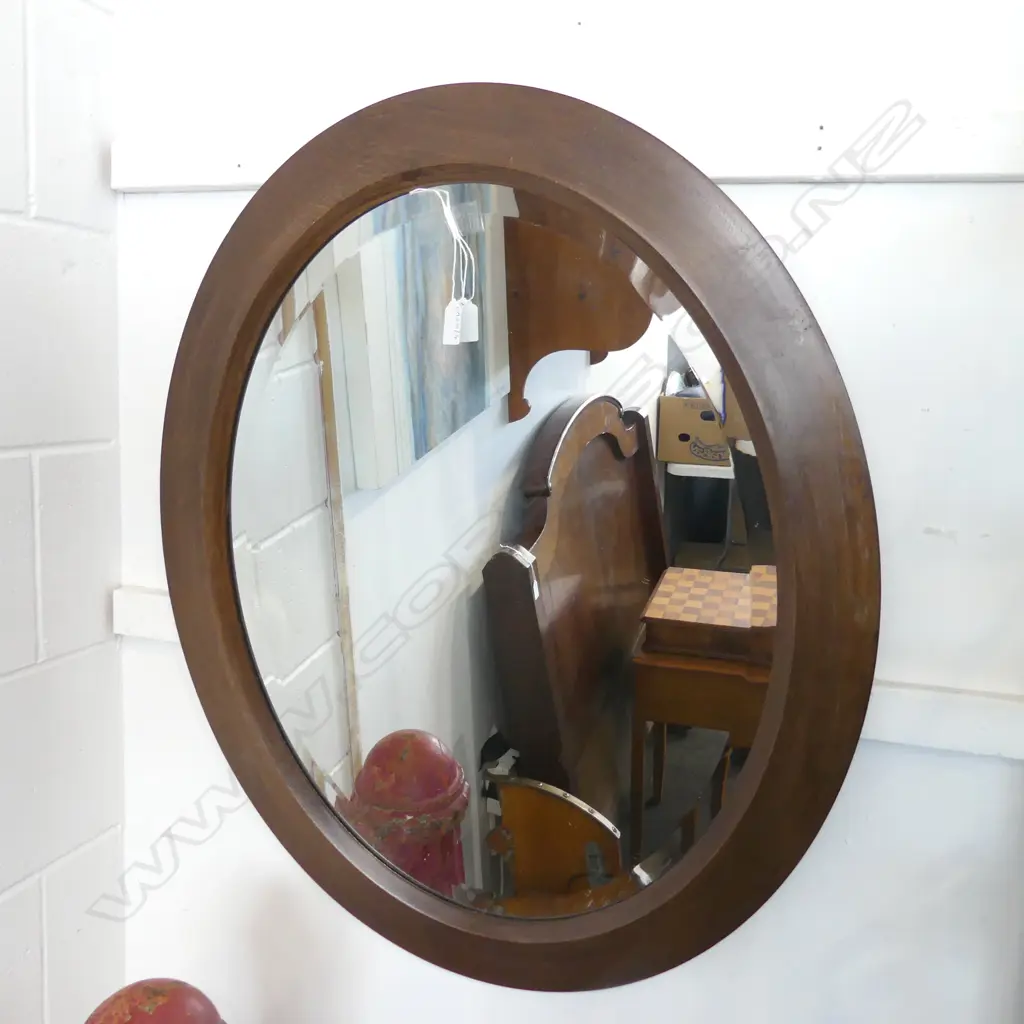 OVAL MIRROR, WOODEN FRAME 810x660mm Image 1++