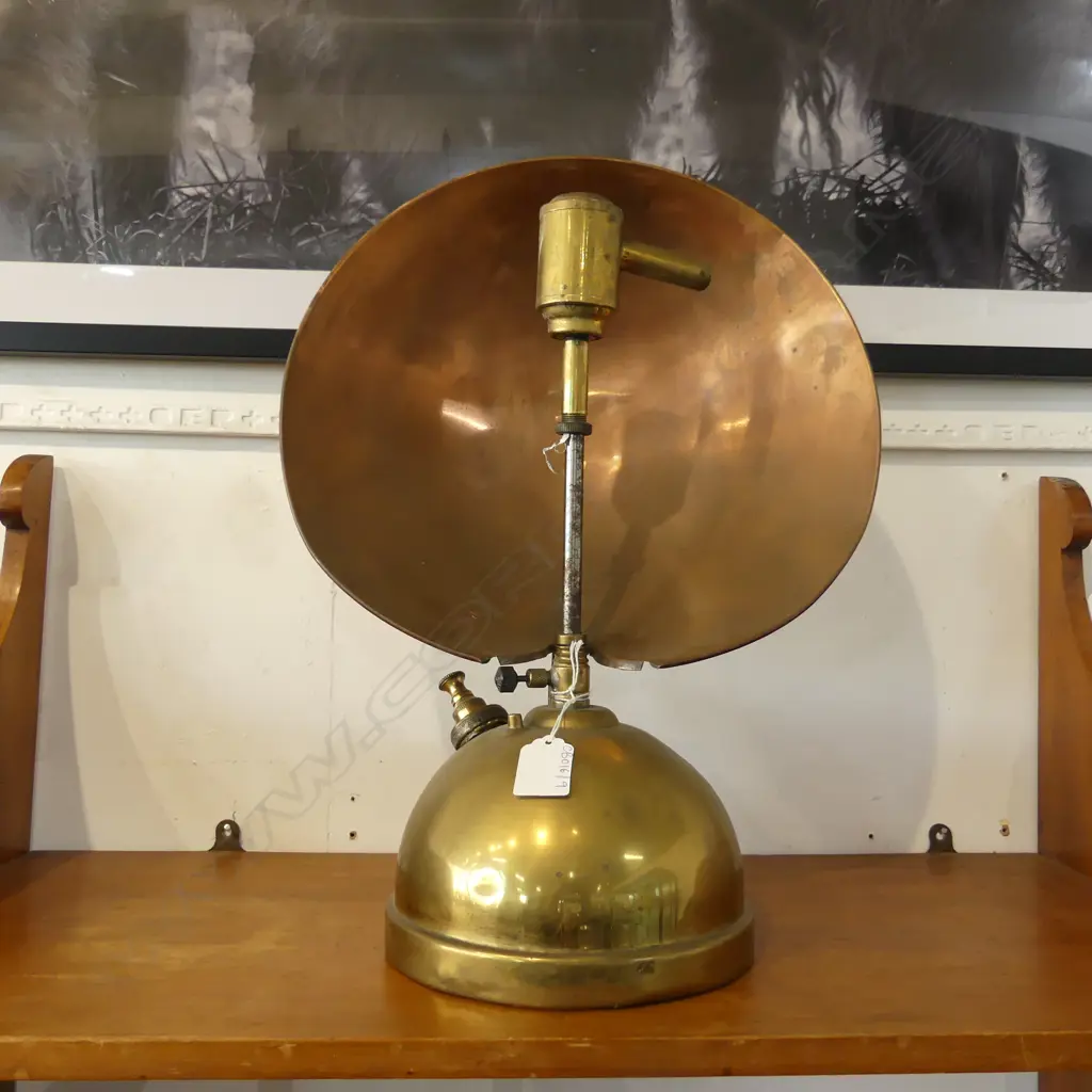 VINTAGE BRASS & COPPER HEAT LAMP H.420mm Image 1++