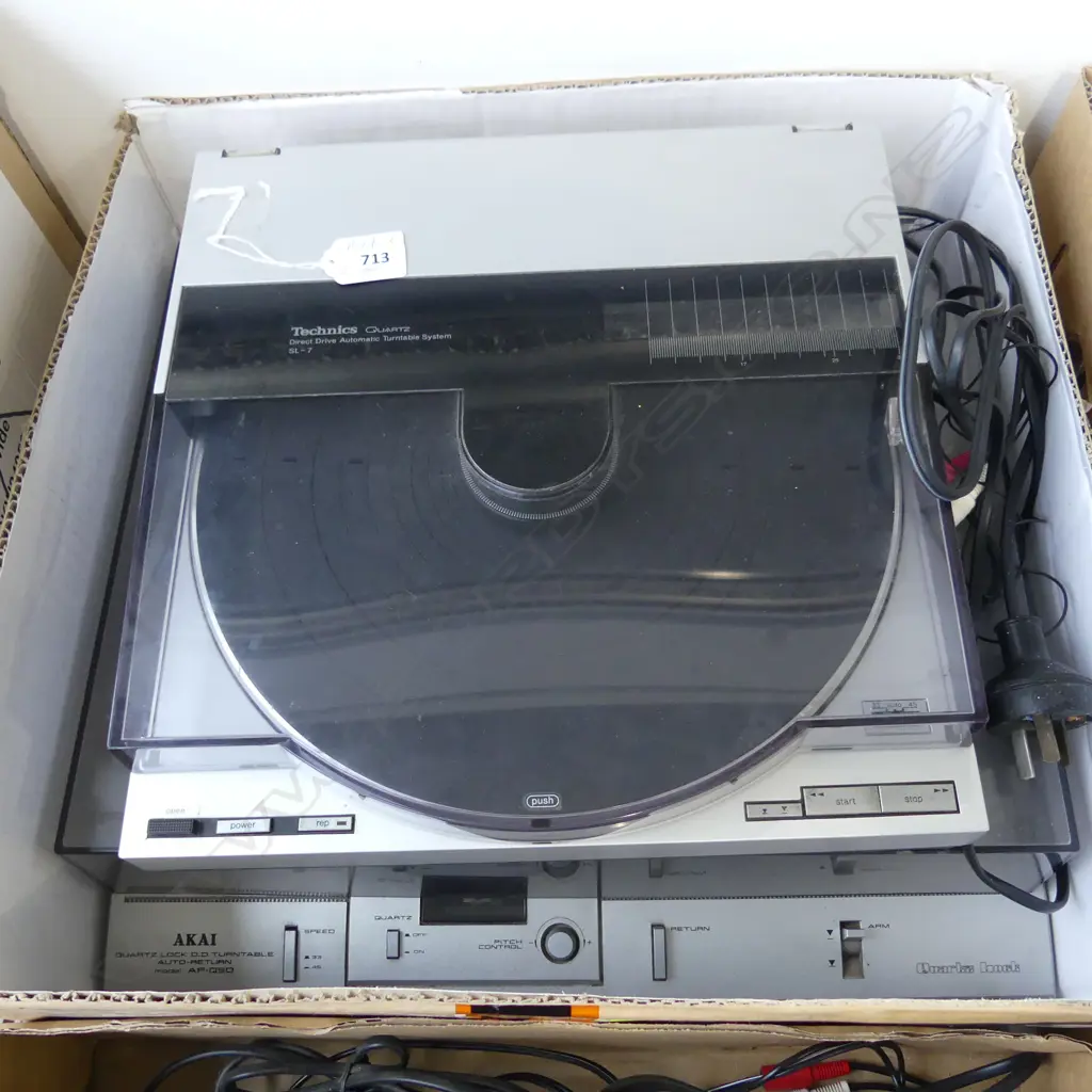 TECHNICS AUTO TURNTABLE SYSTEM SL-7 & AKAI TURNTABLE PLAYER SYSTEM Image 1++