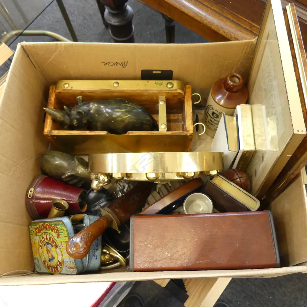 ASST. ITEMS; BULLETS, CASED BINOCULARS, BAROMETER ETC Image 1++