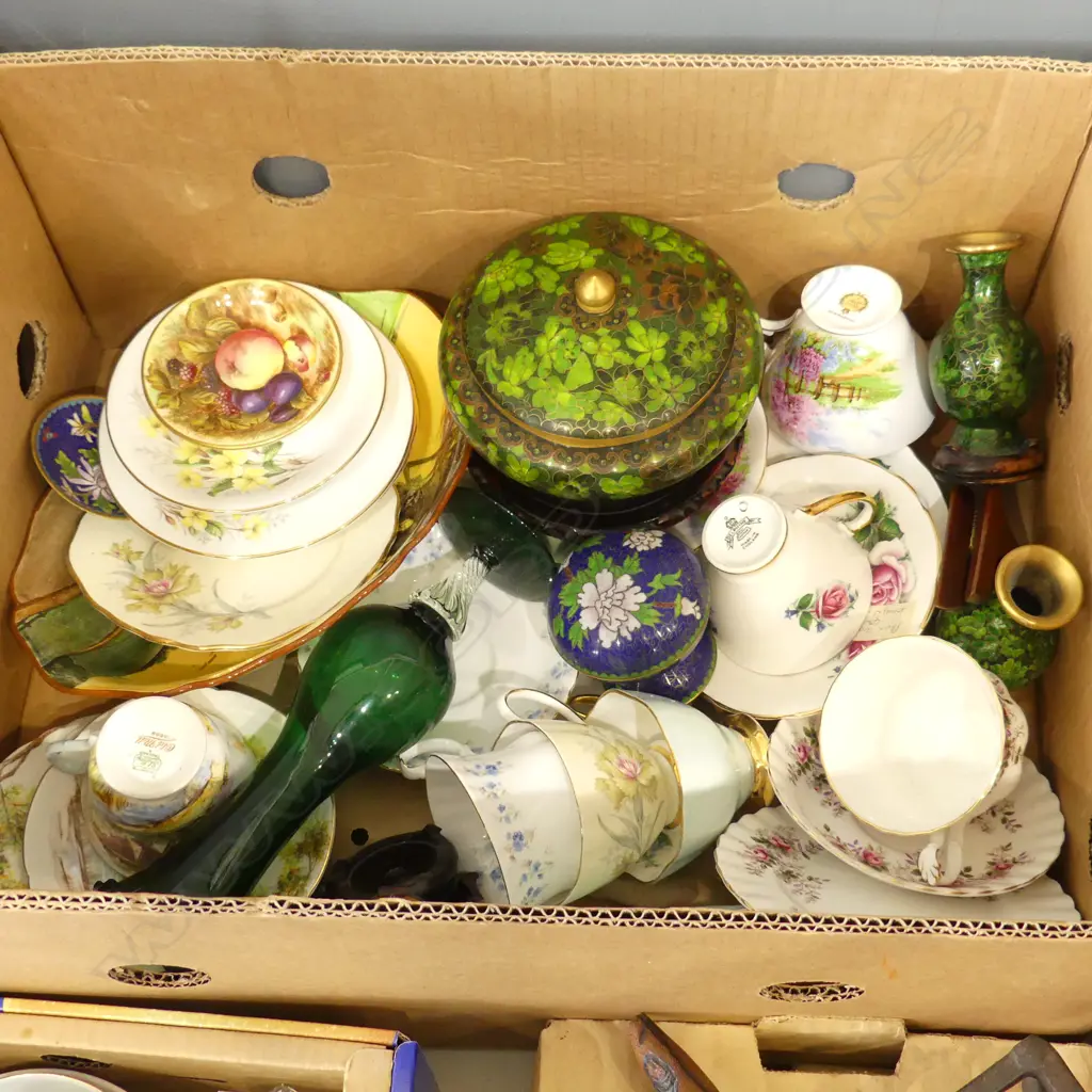 ASST. CHINA INCL. SHELLEY 'OLD MILL' TRIO, CLOISONNE ETC Image 1++