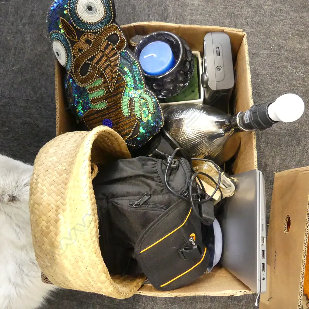 ASST. ITEMS INCL. LENOVO IDEAPAD LAPTOP, TIKI CUSHION ETC Image 1++