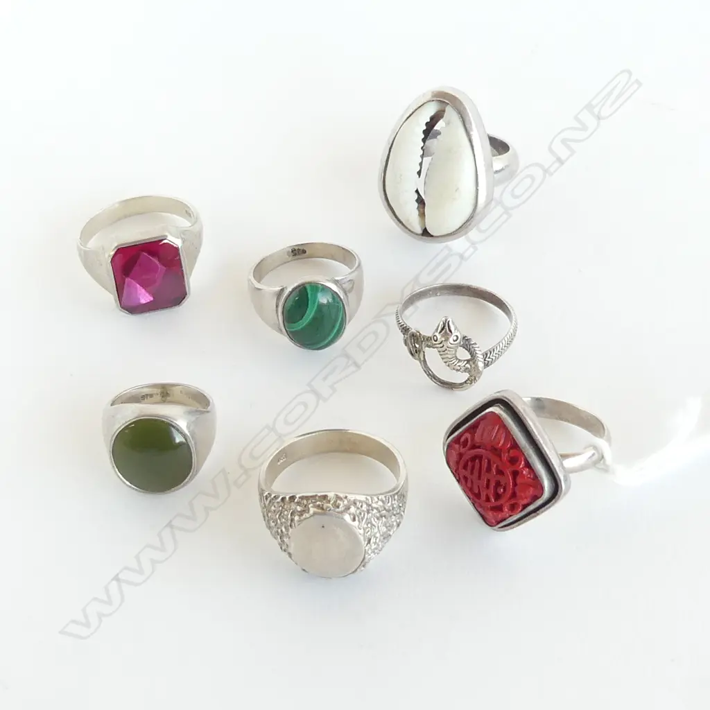 7  STG SILVER RINGS [SOME WITH STONES] Image 1++